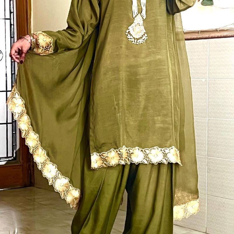 KHAKI FARSHI SHALWAR SUITS 1