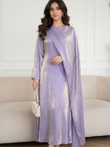 Elegant One-Piece Light-Sensitive Single-Shoulder Long Cape, Fashionable Party Abaya Dress, Versatile Evening Gown for Events