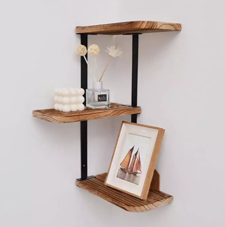3 Tier Lucca Corner Shelf Modern Floating Wall Shelves Storage Display Shelving 4