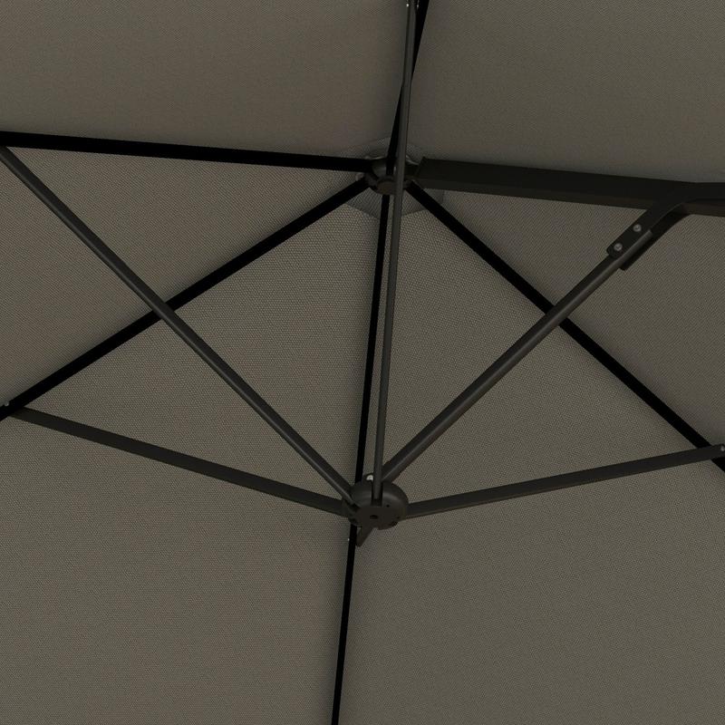 Outsunny 2.5m Rotating Cantilever Parasol - Light Grey 8