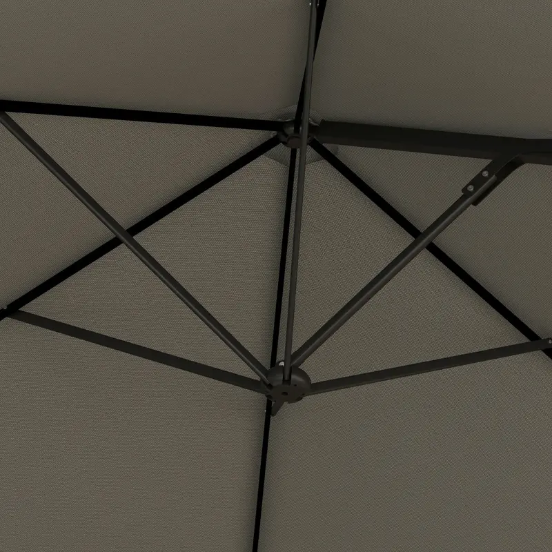 Outsunny 2.5m Rotating Cantilever Parasol - Light Grey 8