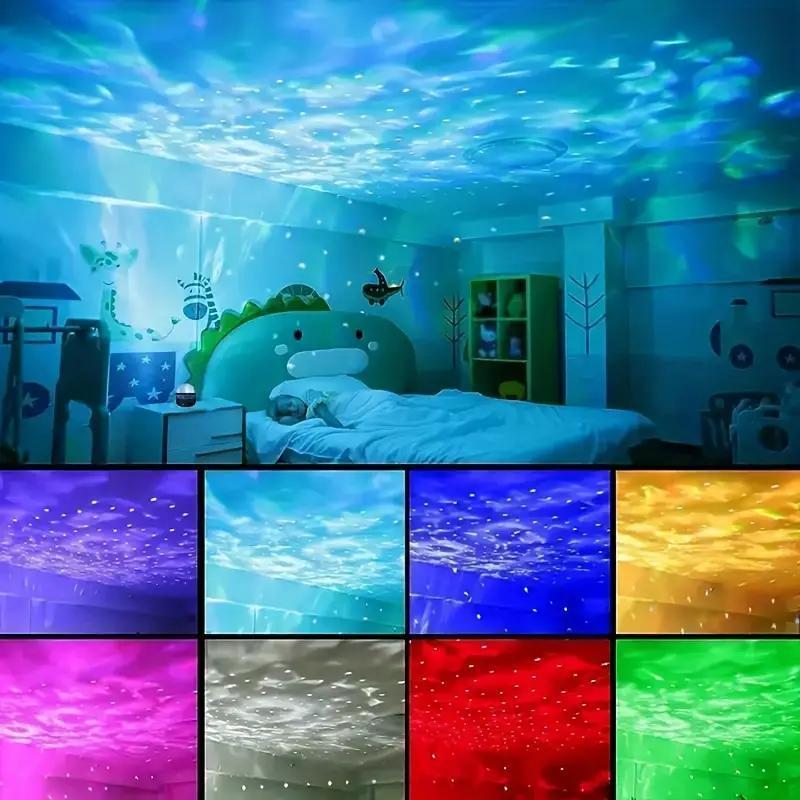 Starry Sky Projector Night Light, USB Powered Wave Projector Night Light with Remote Control, Decorative Light for Home Bedroom Party Festival, Gifts for Men 7