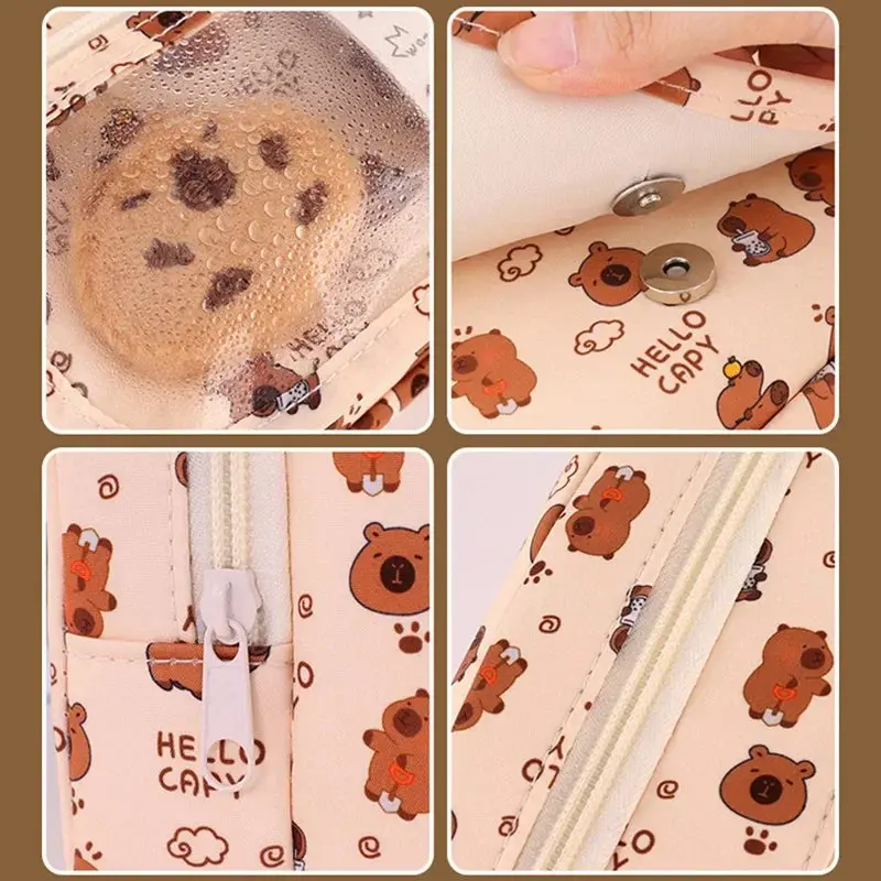 Cute Capybara Multi-Layer Large Pencil Case – Kawaii Stationery Organizer for School, Office & Art Supplies 8