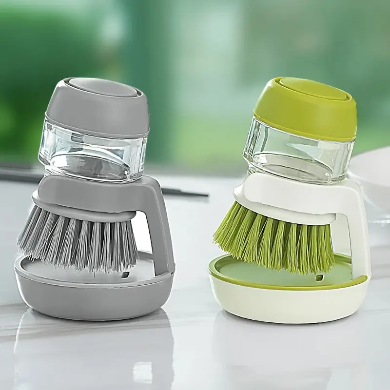 Automatic Liquid Dispensing Kitchen Brush - Easy, Hand-Free Pot & Dish Cleaning, Non-Stick, Durable Plastic, Ideal for Home Use, Kitchen Cleaning Tool|Modern Kitchen Brush|Durable Plastic Brush 0