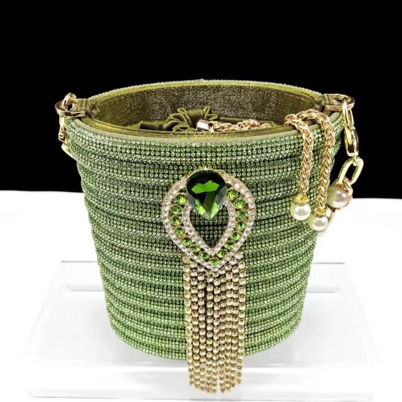 QSGFC Women's Olive Color Rhinestone High Heel Peep Toe Sandals and Bag Set - Perfect for Summer Occasions - Comfort, Decor, Shoe, Walking Shoes, Girl, Weight 2