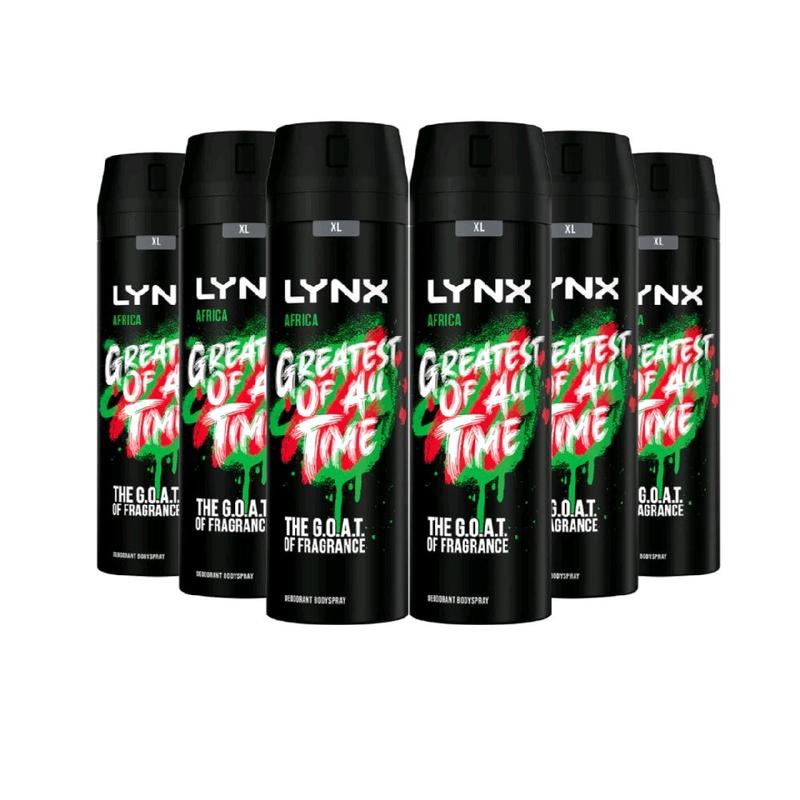 Lynx Africa Body Spray XL - 6 x 200ml Cans - Deodorant Body Care 4