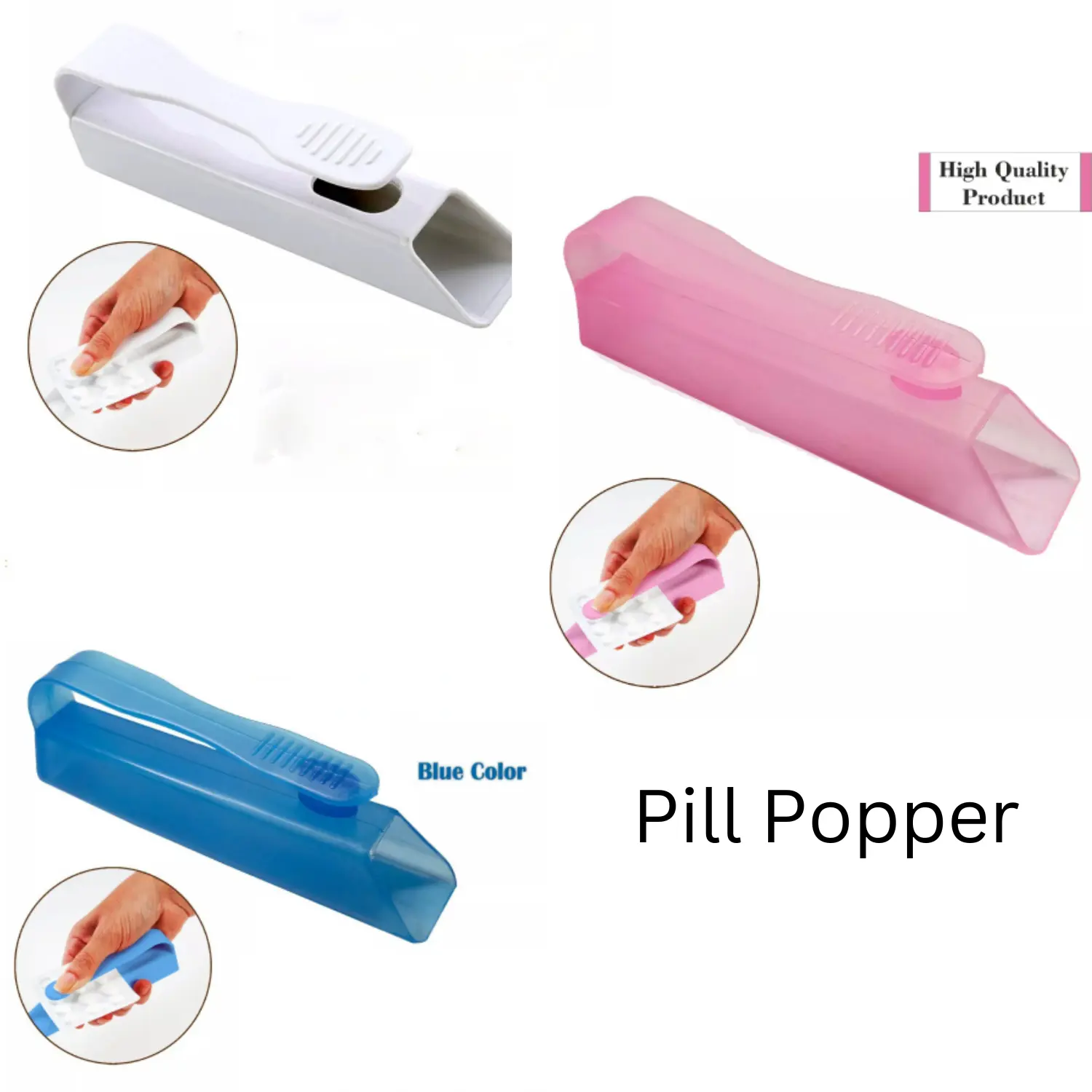 Portable Pill Popper & Puncher – Lightweight Tablet Dispenser for Blister Packs, Ideal for Limited Dexterity & Arthritis Hands Healthcare Plastic