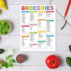 Magnetic Refrigerator Planner without Pen, 1 Piece Colorful Fridge Food List, to Do List Notebook for Home Decor