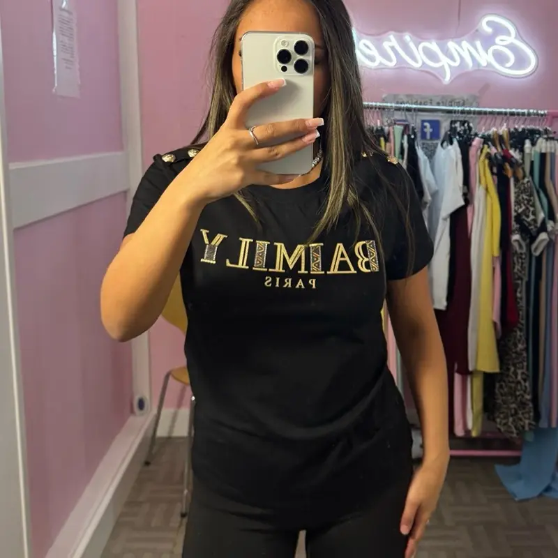 BAIMILY Detailed T Shirts