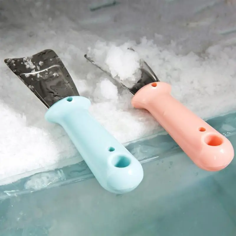 1 PACK Refrigerator Ice Shovel Freezer Kitchen Cleaning Spatula Stainless Steel ice Shovel Ice Remover Scoop Freezer Cleaning Shovel Ice Removal Accessories Utensils Pink 4