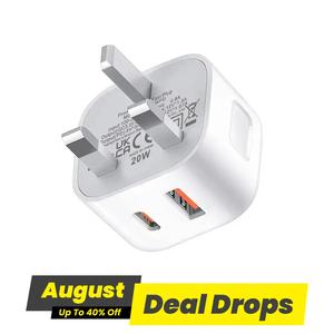 20W Fast Charging Adapter, PD Fast Charging Adapter, Type-C & USB Dual Port Charger, Mobile Phone Accessories for iPhone Android, Smartphone Accessories, Portable Charger, Wall Charger, USB Connector, Electronic, Type C Lightning, for Cellphone, Cable