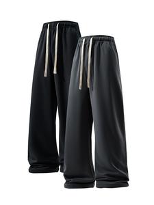 Men's Solid Color Straight Leg Pants, Casual Comfy Breathable Trousers for Outdoor Hiking, Streetwear Men's Bottoms for All Seasons, Menswear