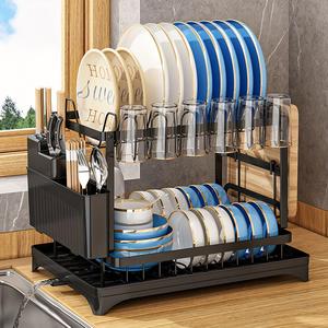 Kitchen Dish Drying Rack, Large Capacity Dish Drain Storage Rack, Household Tableware Storage Rack, Multifunctional Storage Organizer, Kitchen Accessories