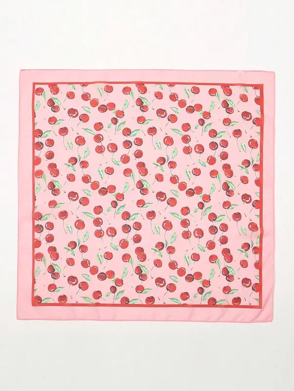 1pc Cherry Printing 70cm Bandana Women All-Match Waist Belt Pack Decoration Headscarf Streamer Headwear Fashionable Scarf ,Hair Band,Head Band Ideal For Dressing Up Your Look Valentine's Day Valentines 3