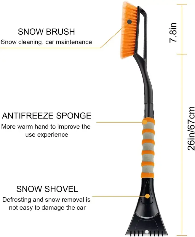 Heavy Duty Car Van Soft Grip Ice Scraper & Snow Brush Windscreen Frost Winter UK 1