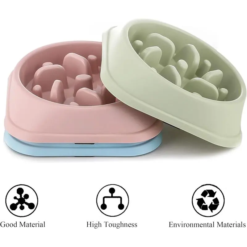 Slow Feeder Dog Bowl Green Maze Design Prevents Choking & Overeating Non-Slip Base 18x18x4.5cm for Small to Medium Dogs 4