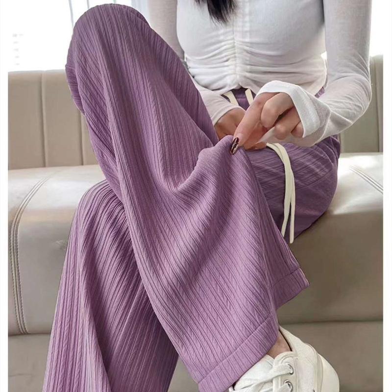 Ultra-Light Crinkle Wide-Leg Cloud Pants – Lightweight Summer Lounge Trousers Bottoms for Women 4