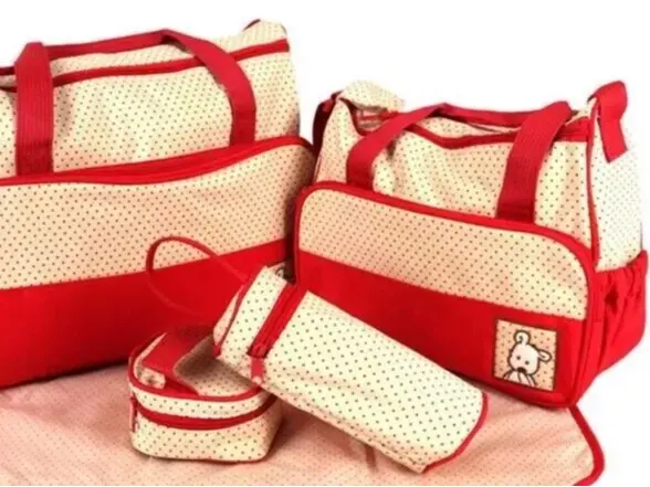 Large 5pcs Mummy Handbag Diaper Bags Set Shoulder Baby Nappy Changing Bag Travel 6