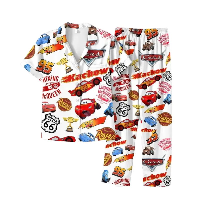 Cars Short Sleeve Pajamas, Pixarr Lightning Mc Queenn Pyjamas Set, Tow Mater Sally Carrera Doc Hudson Shirt, Family Trip Pants 0