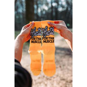 SOCKS "HUSTLE FOR THAT MUSCLE" - YELLOW