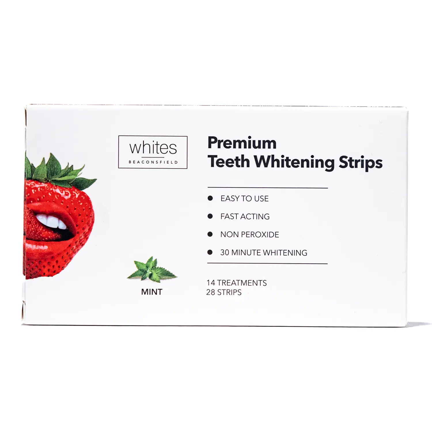 Teeth Whitening Strips, 28 Strips (14 Day Treatment) Non Peroxide, Sensitivity Free, Vegan