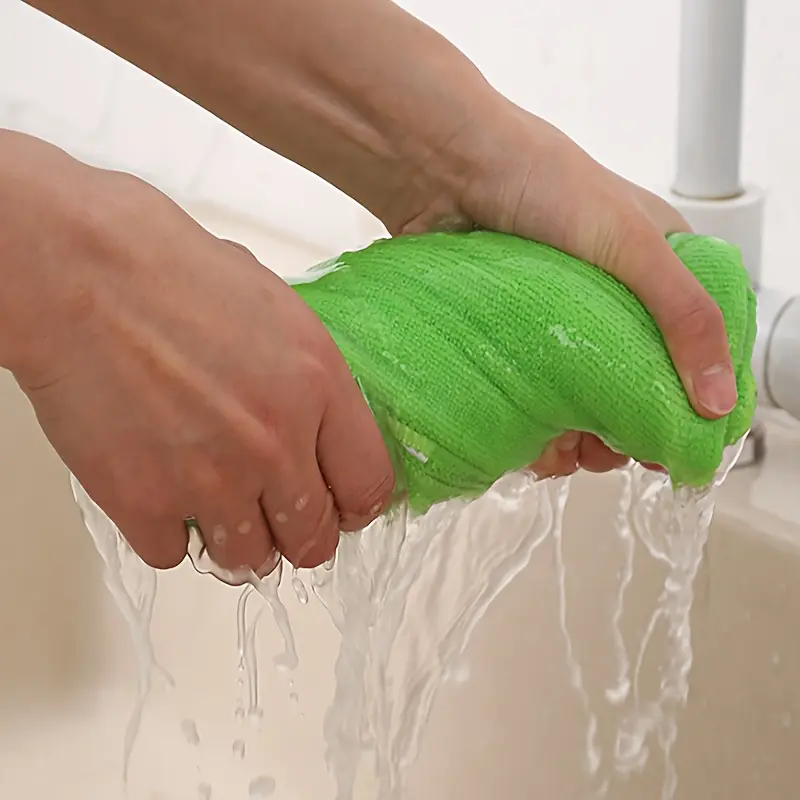 1Above 10pcs Microfiber Cleaning Cloth, Cleaning Towels for Housekeeping, Reusable And Lint Free Cloth Towels, Home Kitchen Supplies, Random Colour. 7