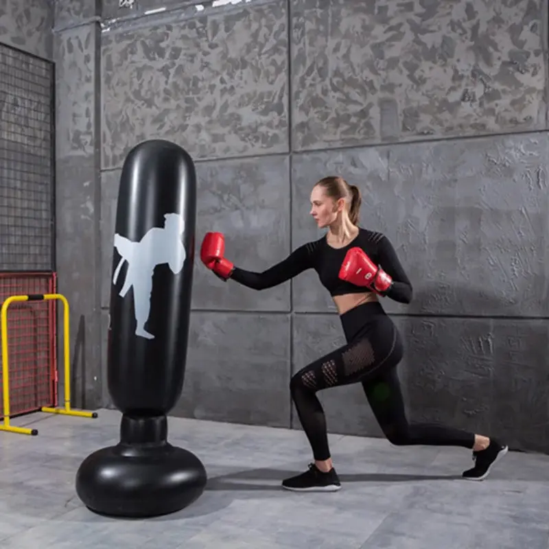 160cm Inflatable Boxing Bag Adult Children Punch Kicking Sandbag PVC Inflatable Tumbler Gym Kids Boxing Training Target 1