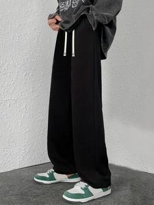 Men's Solid Color Straight Leg Pants, Loose Casual Comfy Trousers for Spring & Fall, Men's Bottoms for Daily Wear