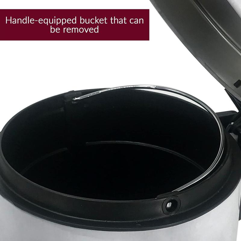 Essentials Round Stainless Steel Pedal Bin 3L Dustbin Size 26x17cm for Kitchen and bathroom, Chrome, 3 Litre 4