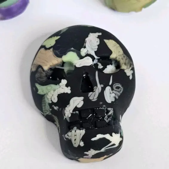 Multicoloured Skull Home Decor Recycled Fillament - Festive Ornaments 5