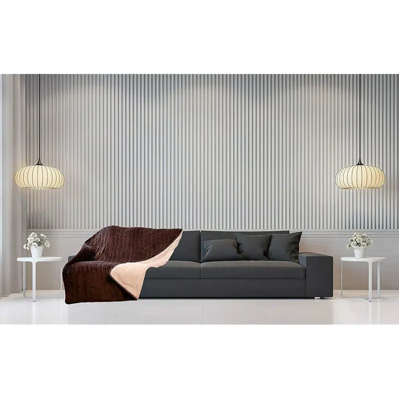 2025- Electric Heated Throw / Over Blanket in Chocolate & Cream - 9 Heat & Timer Settings - Easy To Use Digital Control - Mane Washable - Ultra Soft, Cosy Finish - 160 x 120cm 1