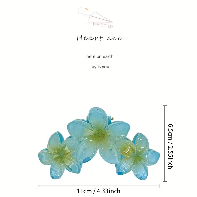 (Giveaway) 1/6pcs, New Candy Color Three Flowers Hair Claw Clips for Women Sweet Large Gradient Shark Clip Hair Claw Crab Clip Hair Clip Hair Accessories, Choose The Perfect Gift for Female Friends 6
