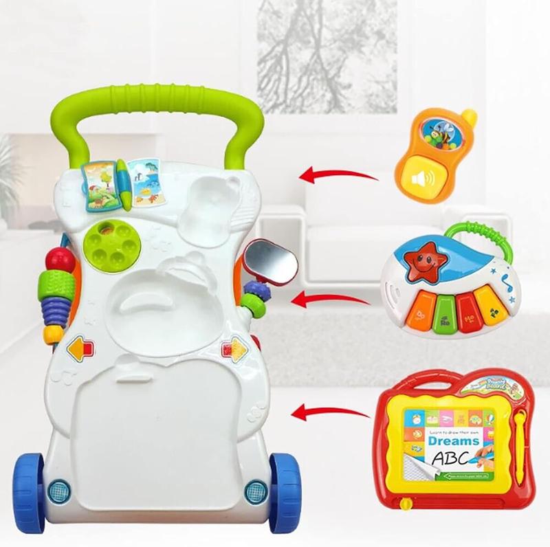 Baby Walker First Steps 2in1 Activity Musical Toys Car Along Ride Children's Music Walker Baby Toddler Stroller Used for Baby Steps 4