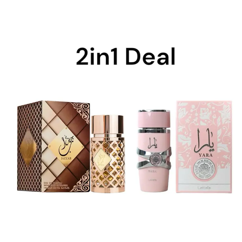 2in1 Yara and Jazzab Gold 100ml Perfume - Sweet Arabian Scent, Unisex Liquid Perfume