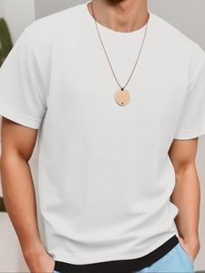 Men's Regular Fit Solid Waffle Knit Tee, Casual Short Sleeve T-Shirt for Summer, Fashion Men's Top for Daily Wear, Tropical