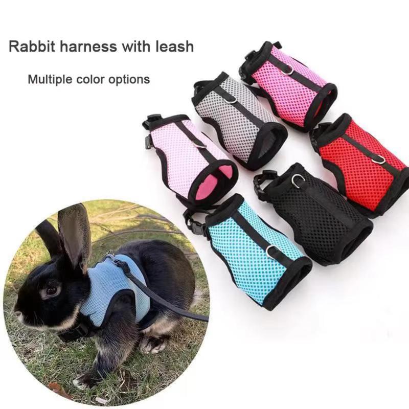 Multi-Color Breathable Vest Harness Set – Adjustable Soft Harness & Elastic Leash for Small Pets, Rabbits & Dogs 4