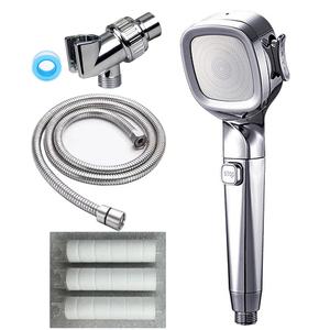 High Pressure 4 Mode Handheld Shower Head Set, 1 Set Adjustable Shower Head with 2m/79inch Hose & Wall Mounted Bracket & 3 Extra Filters, Shower Equipment for Home Bathroom