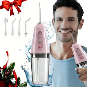 Portable Electric Oral Irrigator, 1 Box Rechargeable Cordless Water Flosser & Accessories, Waterproof Electric Oral Irrigator for Teeth Cleaning