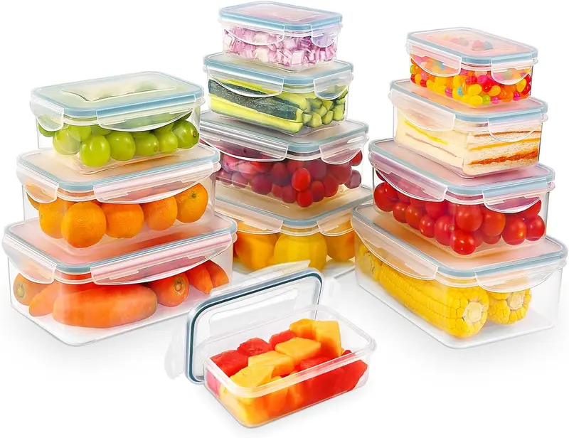 24-Piece Plastic Food Storage Containers with Lids - Airtight Pantry & Kitchen Containers Utensils 1