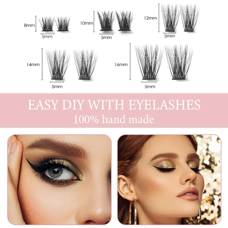 Lash Clusters, 120Pcs DIY lash Extenisons 8-16MM D Curl Fluffy Individual Natural Wispy Lashes Reusable Eyelash Extension at Home (Fluffy) 6