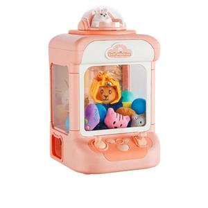Mini Claw Machine Toy, Vending Machine Candy Grabber & Prize Dispenser with 10 Dolls, Cute Cartoon Rabbit Electronic Game Indoor Toy with Music & Light, Birthday Gifts Ideas