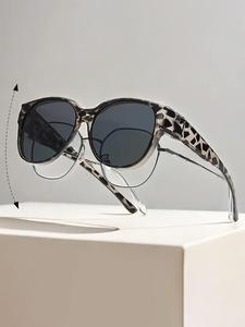 Women's Fashionable All-match Square Frame Tinted Lenses Sunglasses, Polarized Sunglasses, Full Rim Leopard Print Sunglasses for Everyday Use, Fashion Accessories for Outdoor Activities, Summer Trendy High Quality Sunglasses, Stylish Glasses