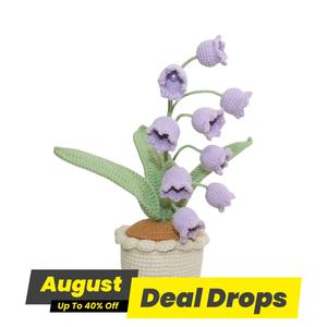 Crochet Lily Of The Valley Potted Plant,1 Count Artificial Potted Flower, Thoughtful Gift for Parents, Home Decor for Living Room & Bedroom Home Decor, Birthday Surprise Gift