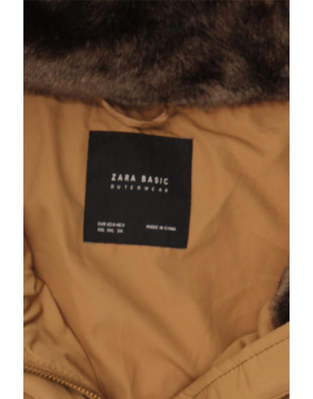 Pre-Owned Vintage ZARA Womens Hooded Padded Coat UK 20 2XL Brown 3