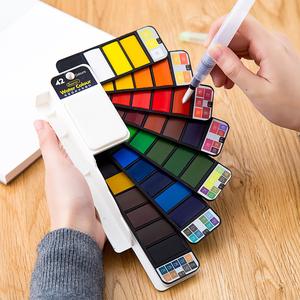 Solid Watercolor Paint, 18/25/33/42 Colors Washable Watercolor Paint, Foldable Water Color Pigment for Travel, Art Supplies, Gifts for Students