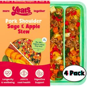 4x Pork Shoulder Sage & Apple Stew | Grain Free | Years Complete Nutritional Fresh Wet Dog Food |  Hypoallergenic