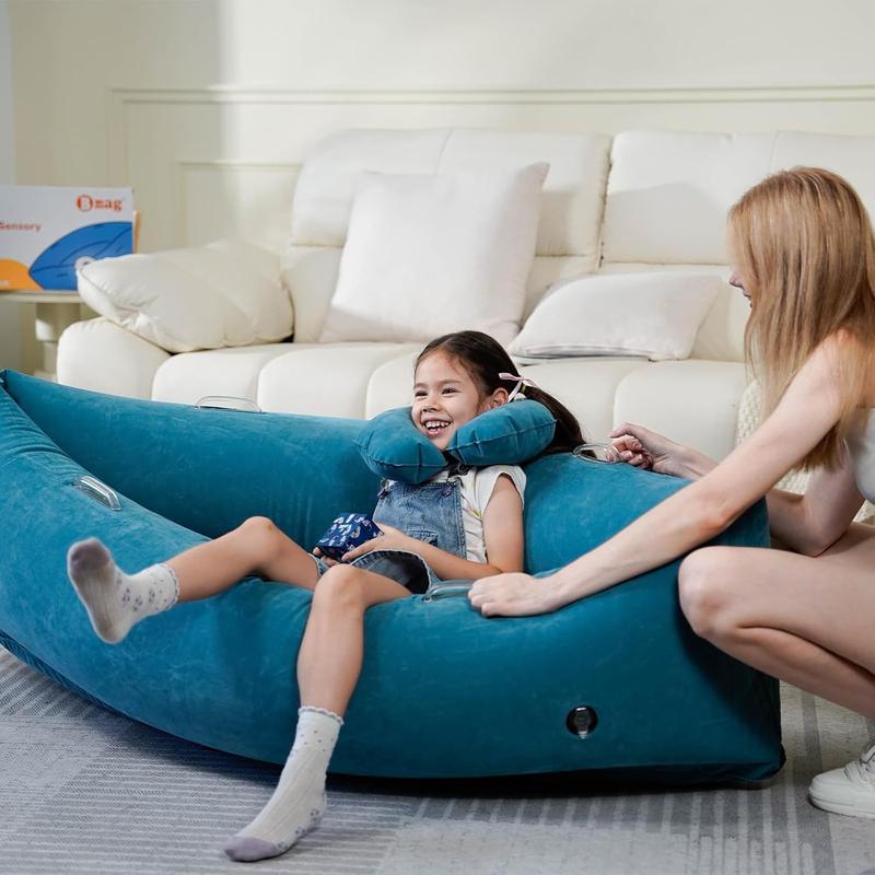 UK SELLER Sensory Chair Sofa for Kids, Inflatable Peapod Sensory Chair for Autistic Children, 60 Inch Sensory Pod as a Relaxing Haven for Children with Sensory Needs, Bottom Inflatable, with Electric Air Pump 9