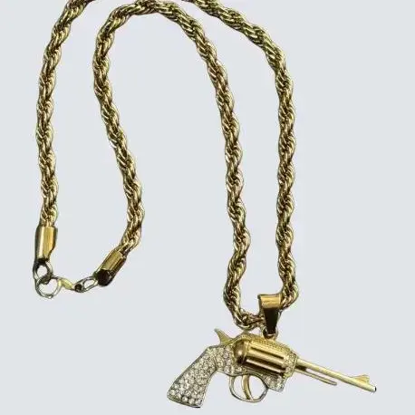 Men's Rope Chain Necklace with Revolving Charm - Stylish Accessory for Everyday Wear 1
