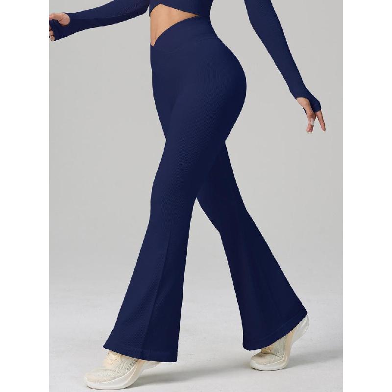 Women's ordinary high-waist bell bottoms, basic casual high-stretch overlapping waist bell bottoms, Body Shapewear, Summer wear 2025, Summer Women's Shapewear 3