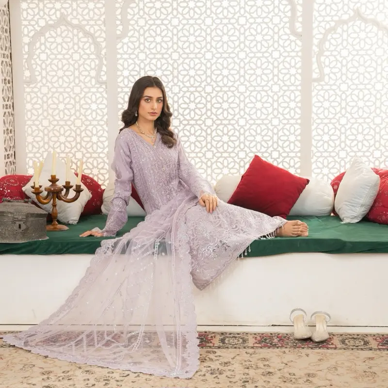 Menaal’s Luxury Baroque Inspired Chiffon Wedding Dress for Women - Comfortable and Elegant - Womenswear 3